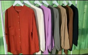 KEMEJA BLOUSE WANITA HEVA CRINCLE RAYON PREMIUM BLOUSE WANITA ATASAN WANITA