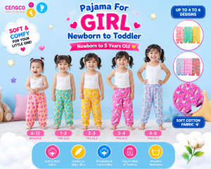 6 Pcs Single Pajama for Girl Sleepwear Newborn to Toddler Clothing Set  Non Faded Cute Prints 0 to 4 yrs old