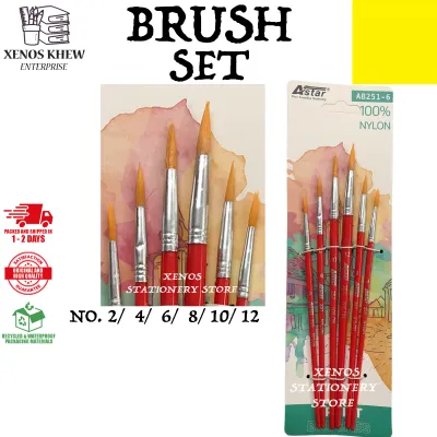ARTIST BRUSH / ARTIST PAINTING BRUSH SET FLAT/ SHARP (6S/PKT) (READY STOCK)