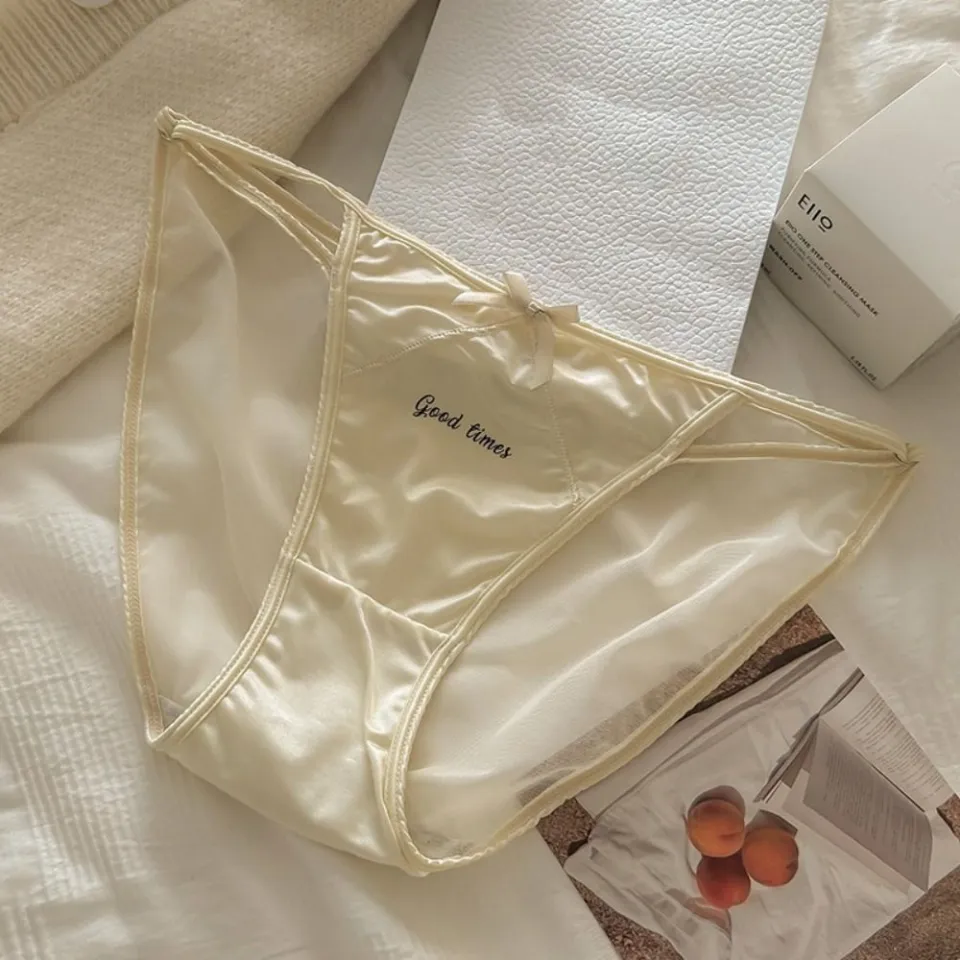 Elastic Comfortable Korean Breathable Low Waist Briefs Bandage Satin Panties  Adjustable Waist Mesh Briefs Women Underwear - AliExpress