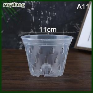 ruyifang กระถางปลูกต้นไม้1ชิ้นสำหรับสวนกระถางระบายน้ำพร้อมรูใสกล้วยไม้อุปกรณ์กระถางพลาสติกระบายอากาศได้ดี