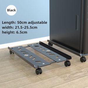 Ventilated Computer Tower Stand Cold-Rolled Steel With Rolling Caster Wheels Width-Adjustable Instant Brake & Lock Home & Office Use
