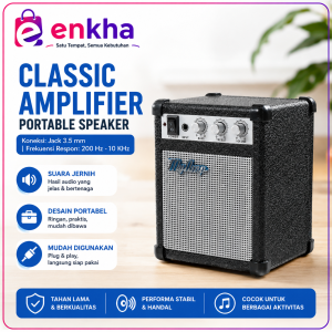 Speaker Amplifier Portable High Bass 5W Jack Audio 3.5mm untuk Musik dan Multimedia