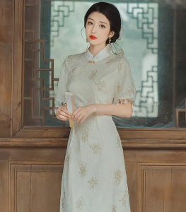 COCOEPPS Sườn Xám Trẻ Trung Cổ Điển Hàng Ngày Khí Chất Dịu Dàng Đầm Cải Tiến Đầm Cổ Tích Mỏng Và Mỏng Mùa Hè Cho Nữ QQ