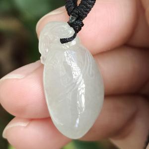 Natural Type A Jadeite Pendant: Three Legs Toad with Fugua (Sku: pendant430)