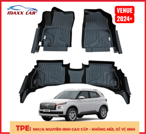 VENUE 2024+: Thảm lót sàn MAXXCAR nhựa TPE nguyên sinh đúc 5D tràn viền xe Hyundai Venue 1.0 T-GDI