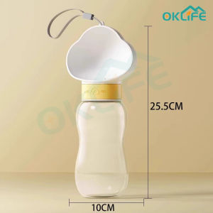 [OKLIFE.SG]Portable Pet Water Bottle Outdoor Bottle for Pets 2in1 water bottle cup with food container Anti Leak Spill