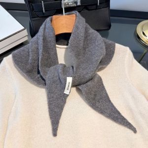 GENENIC Triangular Wool Headscarf Bohemian Solid Color Knitted Scarf Elegant Headband Wraps Women
