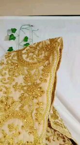 Baju Pengantin Lehenga India - GOLD AFG Velvet Beludru Baldu