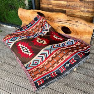 ✅ Camping Rugs Outdoor Blanket Picnic Blanket Sofa Blanket ins Wind Bed Blanket Air Conditioning Blanket Chenille Indian Blanket
