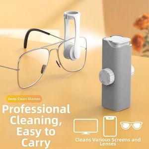 NOBLELYN 5in1 Glasses Cleaning Cloth Multi-functional with Spray Bottle Phone Screen Cleaning Set Portable Small Lens Cleaning Kit