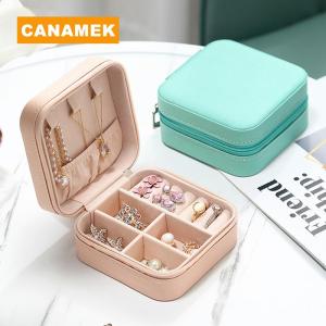 【CANAMEK】 Portable Travel Display Jewelry Case Boxes Storage Earring Ring Display Organizer Box