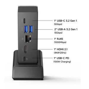JSAUX 7-in-1 Docking Station for Nintendo Switch 2 4K HDMI 120Hz LAN Ethernet 100W PD Charging