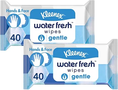Kleenex Water Fresh Wipes with a Touch of Aloe + Vitamin E 40 Count (Pack of 6)[PRE-ORDER]