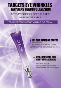 COBOR 20g Multiple Peptide Anti-Wrinkle Eye Cream Whiten Skin Fade Dark Spots Reduce Dark Circles Improve Blood Circulation Firm Skin Prevent Wrinkles Sagging and Uneven Skin Tone With Crystal Diamond Massage Head