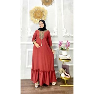 GAMIS RENDA COKLAT SULTAN RAYON