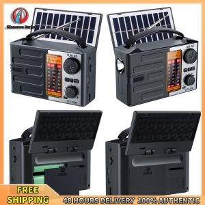 Winnereco Solar Powered Portable Radio with LED Flashlight and Bluetooth Speaker for Camping and Travel