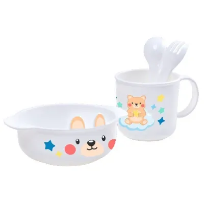 Child Care 4pc Dinner Set for Kids BPA Free Feeding Set