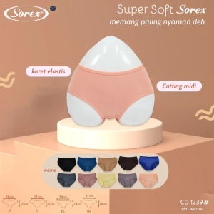 Set 3 Pcs Celana Dalam Wanita Sorex 1239 - Nyaman & Lembut - Cotton Super Soft
