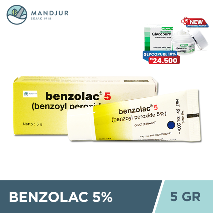 Benzolac 5 % Gel 5 Gram - Salep Obat Jerawat