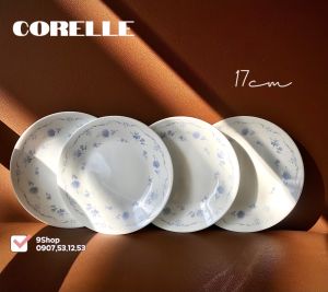 Corelle USA - Blue Little Floral - Combo 04 Dĩa Cạn Tròn 17cm