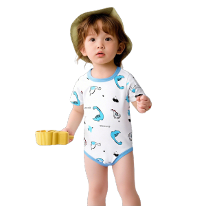 AOJU Baby Rompers Newborn Infant Baby Cartoon Jumpsuit Boy Girl Short Sleeve Kids Clothes