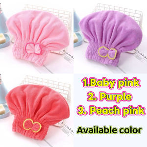 ZH367 Quick Dry Hair Turban Shower Microfibre Towel Cap Bun Wrap Bath Coral Velvet Bow Dry Hair Cap Absorbent