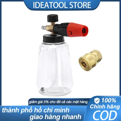 Bình Xịt Bọt Tuyết 1L Chính Hãng - Phụ Kiện Máy Rửa Xe Áp Lực Cao Cổ Rộng Mini Tạo Bọt Dày.