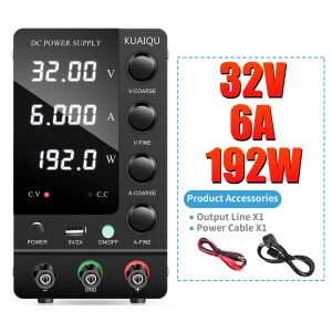 🔥PH Local Stock🔥KUAIQU Adjustable 12V 24V DC Battery Charging Power Supply 36V 48V 60V 72V 100V 5A 10A Switching Regulated Power Supply with Encoder Knob&Output Switch 120V 3A Bench Power Supply with USB & Type-C Quick-Charge Interface SPPS-C3010C