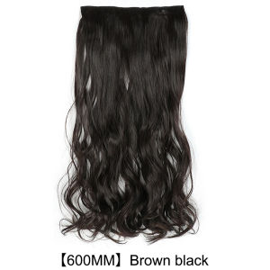 IVY Long Straight Clip In One Piece Synthetic Hair Extension 5 Clips False Blonde Hair Black Hair Pieces