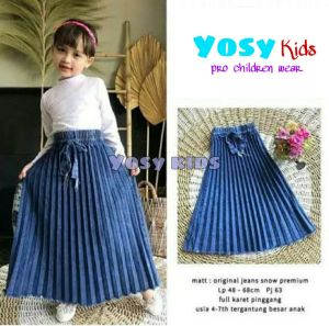 ROK PLISKET JEANS ANAK USIA 5-12 THN//ROK PLISKET ANAK TERLARIS//COD