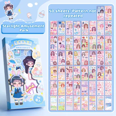 50 Sheets Princess Dress Up Sticker Book for Girls Cute DIY Decorate Stickers for Girls