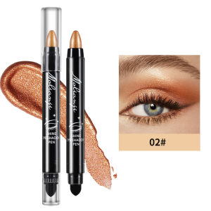 💕Cosmetics💕Double-Ended Pearlescent Lazy Eyeshadow Stick Eye Silkworm Pen Highlighter Pen Double-Ended Eyeshadow Stick Female Micro-Pearlescent Matte Cosmetics双头珠光懒人眼影棒