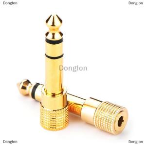 [COD] Donglon ทองปลั๊กตัวผู้ขนาด6.5มม. เป็นแจ็คตัวเมีย3.5มม. อะแดปเตอร์หูฟังสเตอริโออะแดปเตอร์เสียงไมโครโฟนอะแดปเตอร์แปลงหัวไมโครโฟน6.5มม. เป็น3.5มม.