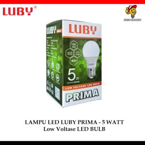 Bohlam Lampu LED Luby Prima 5 Watt Cahaya Putih Low Voltase A-Bulb SNI
