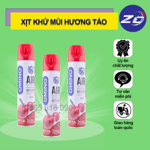 Chai Xịt Thơm Khử Mùi Nội Thất Ô Tô OMINO M11A Hương Táo 330ml Chống Say Xe - Chính Hãng Omino Vietnam