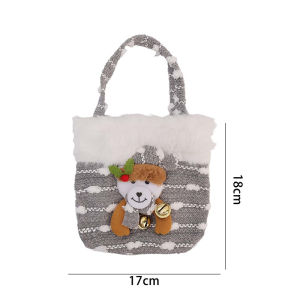 Christmas Knitted Gift Bag Cartoon Santa Claus Snowman Elk Bear Candy Bags Merry Christmas Gift Packaging Plush Bag