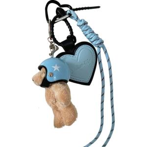 Lovely Bear Keyrings Heart Keychains Fashion Keyholders PU Keychain Car Key Rings for Bag Backback Decoration