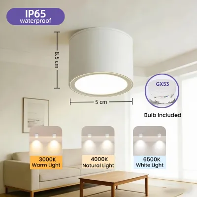 LED Downlight Outdoor Waterproof IP65 Replaceable GX53 Bulb & 3 Colors Aluminum Ceiling Light Pin Light For Home Lighting Bathroom Balcony Living Room Bedroom