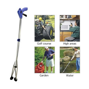 Trash Folder with Movable Pliers Aluminum Alloy Folding Garbage Picking Tool for Garden School Office Home