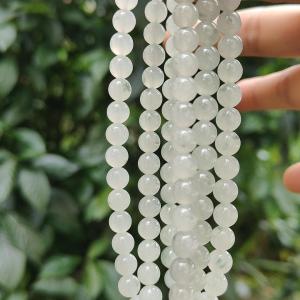 Premium Icy Translucent with Light Green patches Natural Type A Jadeite Jade crafted with 108 * 6.5 mm beads as Bracelet or Necklace certificate weighs 52.19 grams (bracelet25)