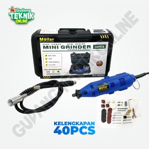 (MOLLAR MLR-MG005F KOPER) Mini Die Grinder MOLLAR MLR-MG005F 1 SET 40 pcs KOPER / Gerinda Mini Multifungsi MG 005F - Bor tuner set 40pcs