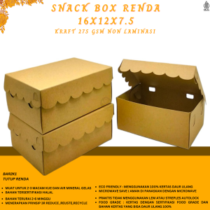 Dus Snack 12x16 Snack Box -16X12X7.5 Cm (ISI 20 PCS-BAR2K1)