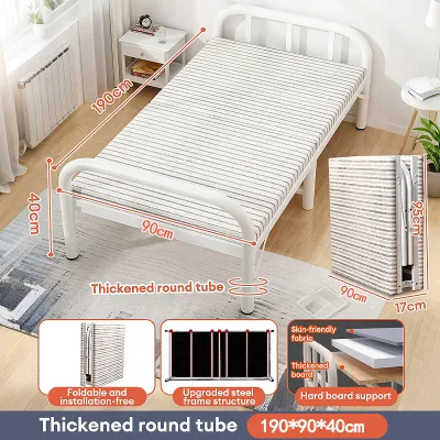 ROOSIO Furniture Folding Bed Foldable Bed Bed Frame Single Bed with Easy Storage Ready to Use with Wider Sleeping Surface Space-saving Design Storage Bed