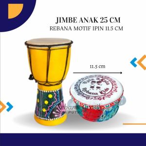 Alat Musik Jimbe ukuran 25 cm  / Gendang / Alat Musik Tradisional / Jimbe