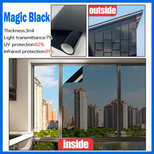 Privacy Window Tint Glass Film One Way Vision Anti Peep Glass Sticker Thermal Insulation Anti UV Sun Protection Solar Reflective Tinted Film Self Adhesive Window Cover Sticker