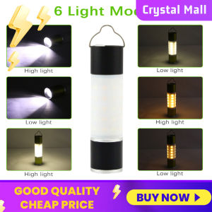 [Arrived within 3 days] USB Charging Aluminum Alloy LED Portable Telescopic Flashlight Multifunctional Zoomable Hanging Torch Household Outdoor Camping Tent Emergency Night Light Lamp