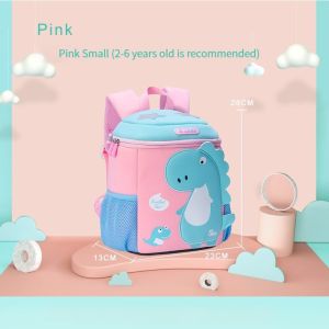 HamshMoc Grades 1-3 Children Backpack Dinosaur Cartoon Anti-Lost Non-Slip for Kids School Bags Large Capacity Breathable Lightweight Student Boys and Girls Baby Bag