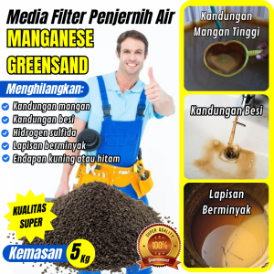 Manganesse / greensand / Mgs Media Filter Air Menghilangkan Menyerap Lapisan berminyak Kemasan 5 Kg