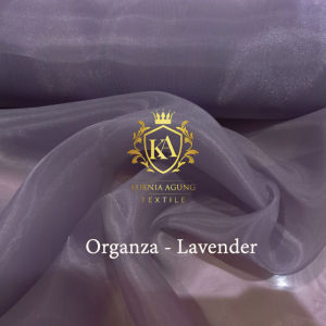 Organza Premium Silk Warna Lavender Mauve Bahan OneSet Outer Kebaya Dress Kondangan Dekorasi Pesta Premium Lebar kain 150cm